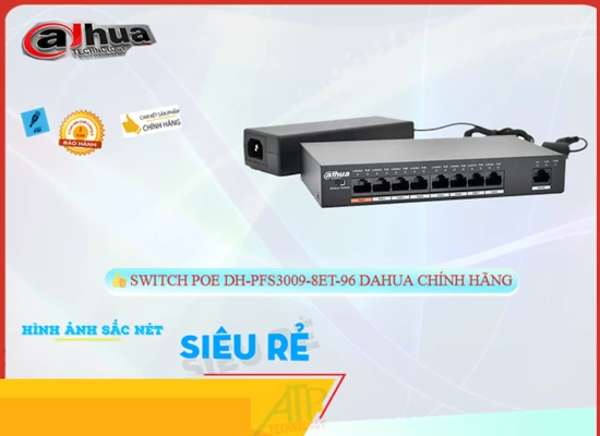 Lắp đặt camera Hãng Ruijie Switch chuyển đổi mạng DH-PFS3009-8ET-96