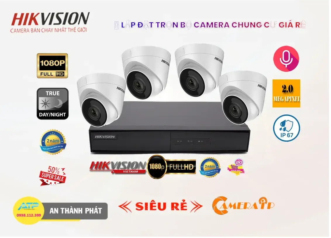  Lắp camera cửa hàng, 4 kênh IP Hikvision 