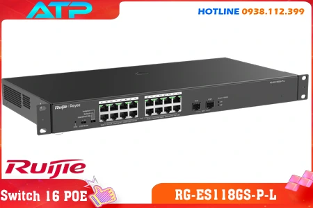 Lắp đặt camera Switch Ruijie 16 POE RG-ES118GS-P-L