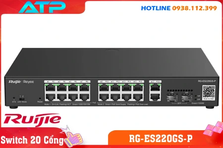 Lắp đặt camera Switch 16 Cổng RG-ES220GS-P Ruijie