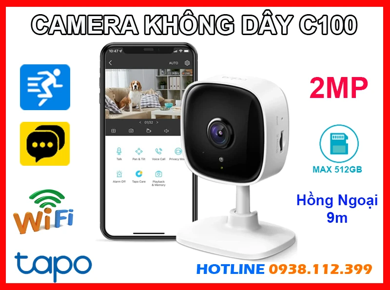 Camera Wifi Không Dây Tapo C100 (2MP), camera quan sát Tapo C100, camera Tapo C100 chính hãng, lắp đặt camera Tapo C100, lắp camera Tapo C100 giá rẻ, camera không dây Tapo C100, camera cube cố định Tapo C100, Tapo C100, C100, camera Tapo C100, 