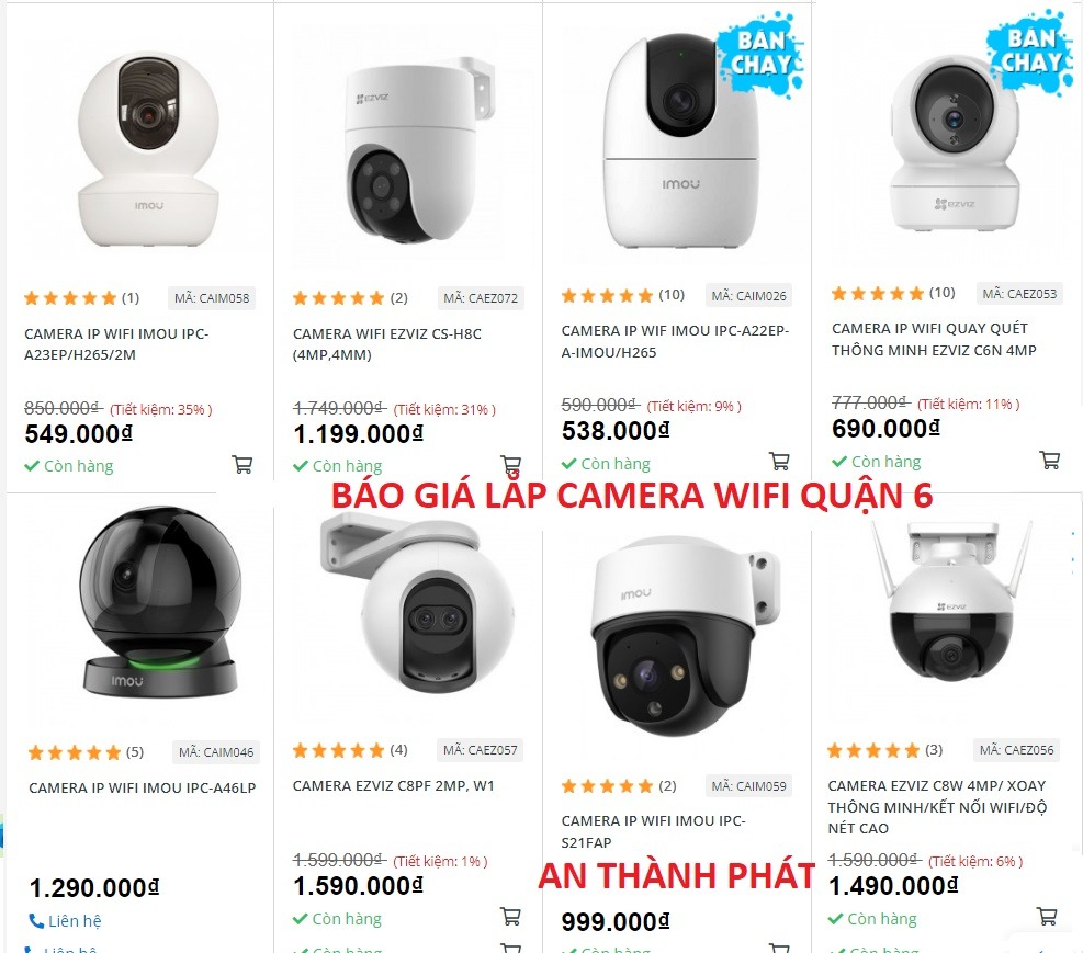 báo giá lắp camera wifi tại quận 6