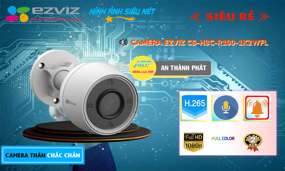 Điểm nổi bật camera ngoài trời Ezviz CS-H3c-R100-1K2WFL