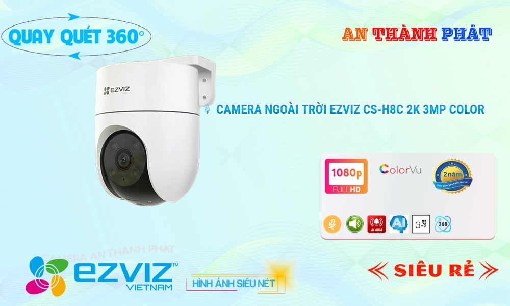 CS-H8C 2K 3MP Color Camera Wifi Ezviz Giá tốt