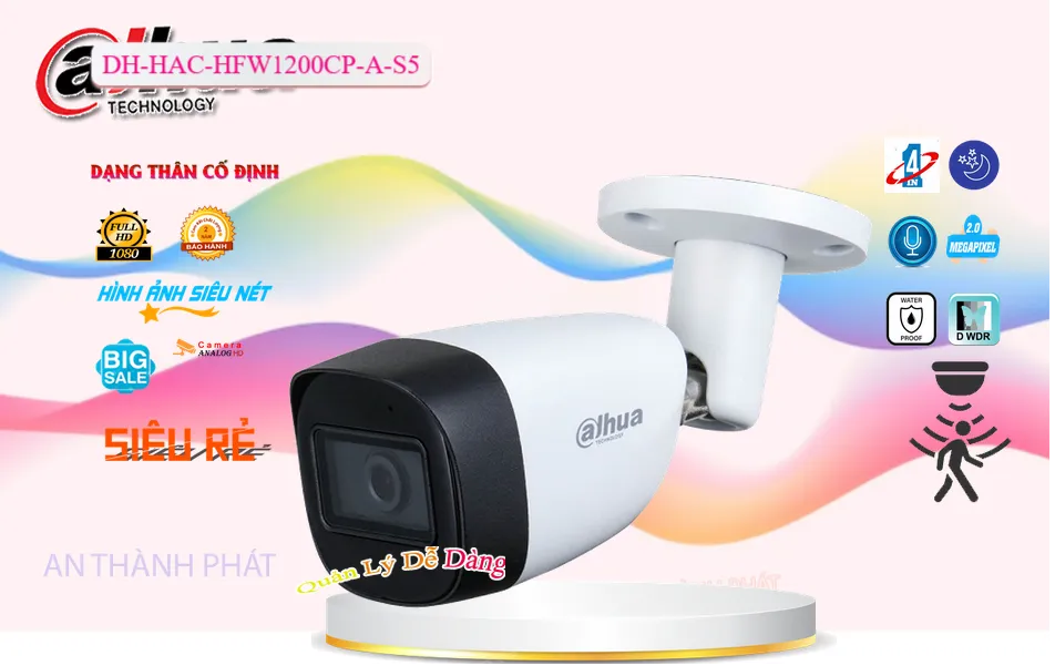 Camera An Ninh Dahua DH-HAC-HFW1200CP-A-S5 Chức Năng Cao Cấp