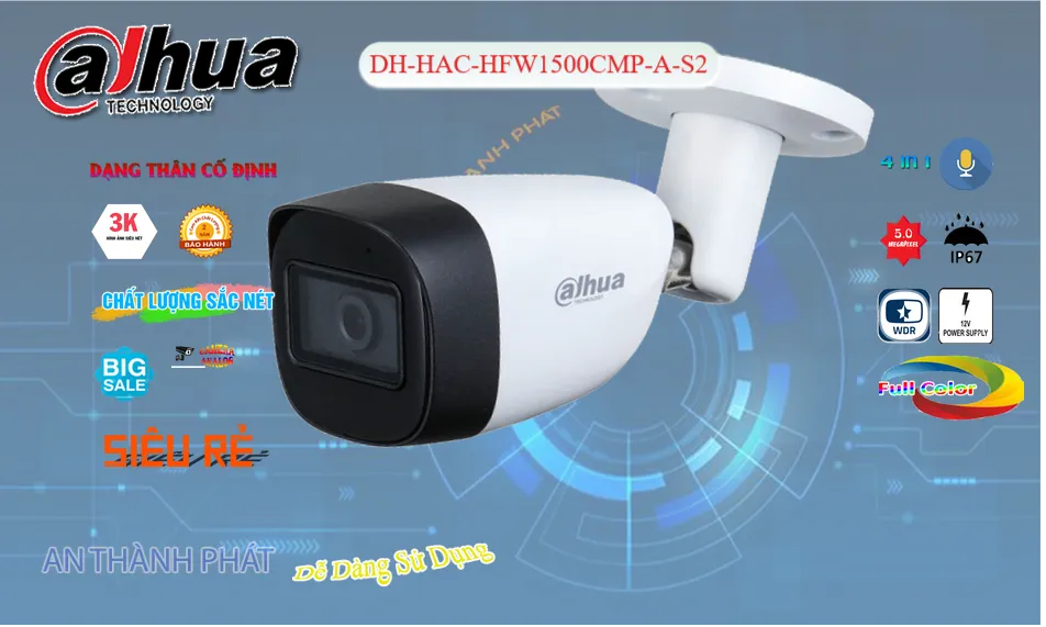 DH-HAC-HFW1500CMP-A-S2Camera Sắc Nét Dahua ✨ DH-HAC-HFW1500CMP-A-S2Camera Sắc Nét Dahua ✨