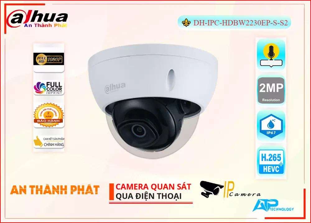 thông tin camera ip chất ượng thông minh,tính năng hiện dại DH-IPC-HDBW2230EP-S-S2