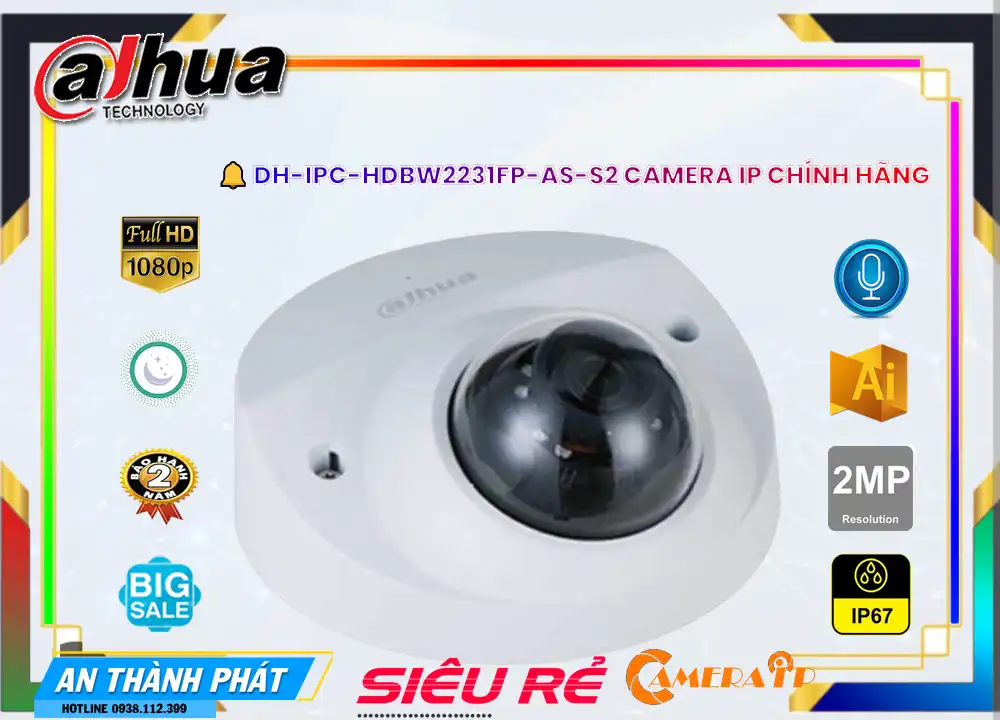 DH-IPC-HDBW2231FP-AS-S2 Camera An Ninh Dahua DH-IPC-HDBW2231FP-AS-S2 Camera An Ninh Dahua