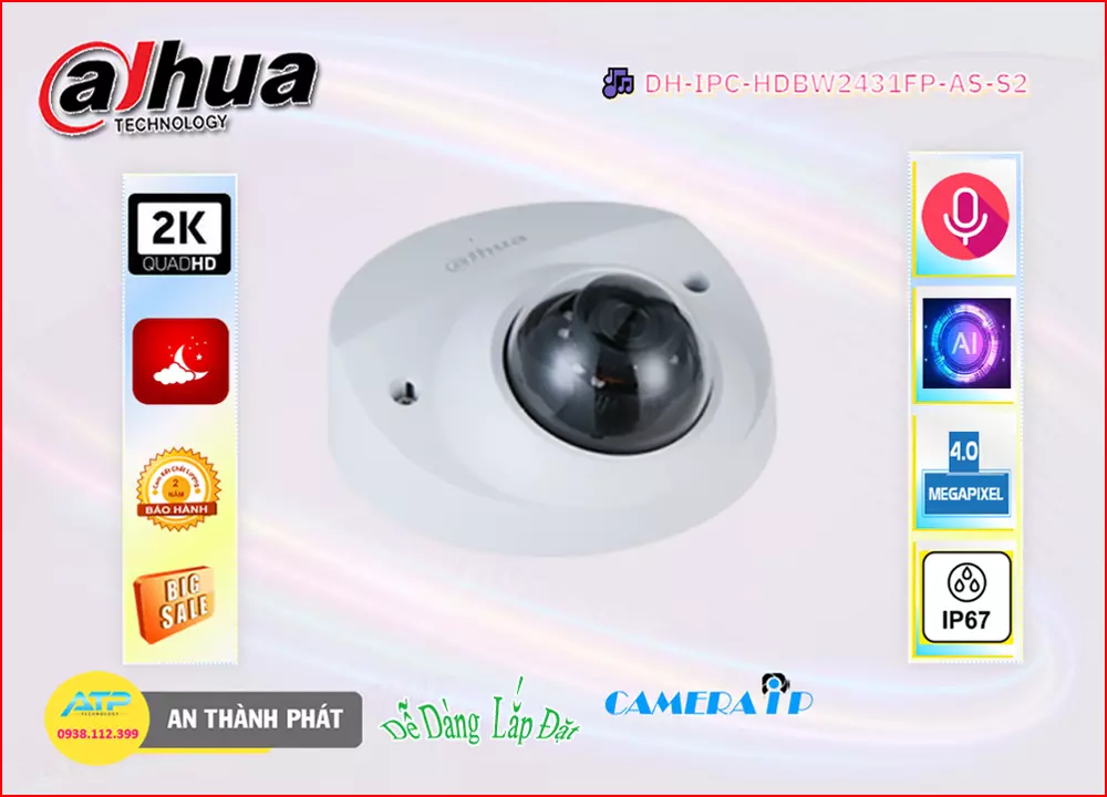 Thông tin camera dahua chất lượng thông minh DH-IPC-HDBW2431FP-AS-S2