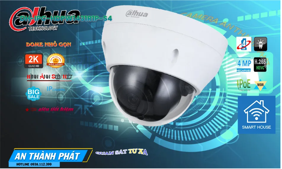 Camera An Ninh  Dahua DH-IPC-HDPW1431R1P-S4 Mẫu Đẹp