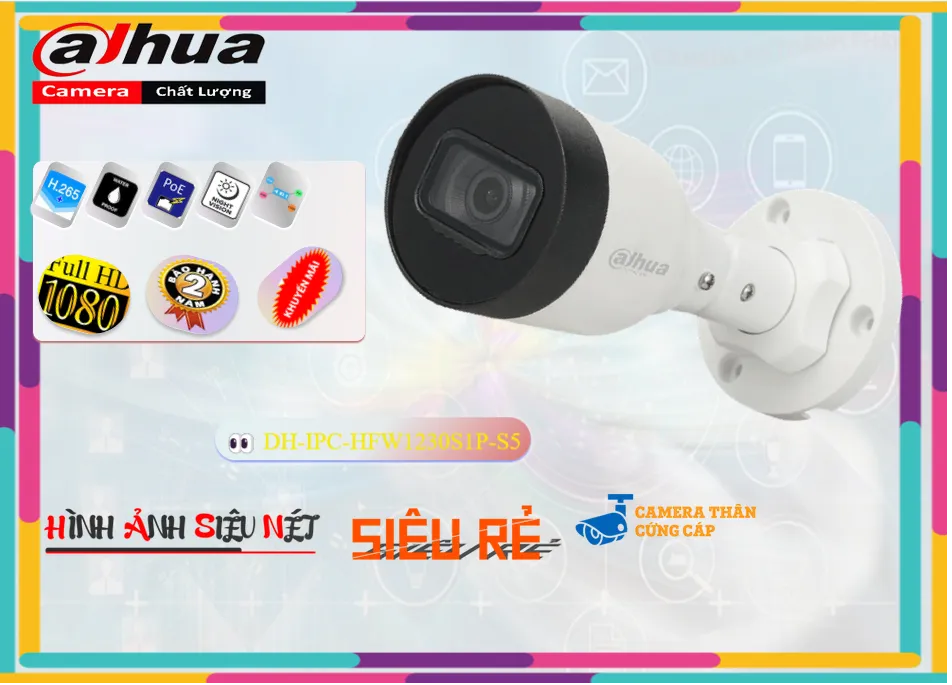 Camera DH-IPC-HFW1230S1P-S5 Dahua Sắc Nét Camera DH-IPC-HFW1230S1P-S5 Dahua Sắc Nét
