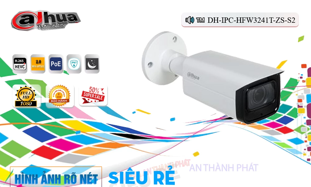DH-IPC-HFW3241T-ZS-S2 Camera An Ninh Tiết Kiệm DH-IPC-HFW3241T-ZS-S2 Camera An Ninh Tiết Kiệm