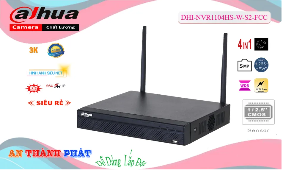 ✓ DHI-NVR1104HS-W-S2-FCCĐầu ghi Camera Dahua Giá rẻ ✓ DHI-NVR1104HS-W-S2-FCCĐầu ghi Camera Dahua Giá rẻ