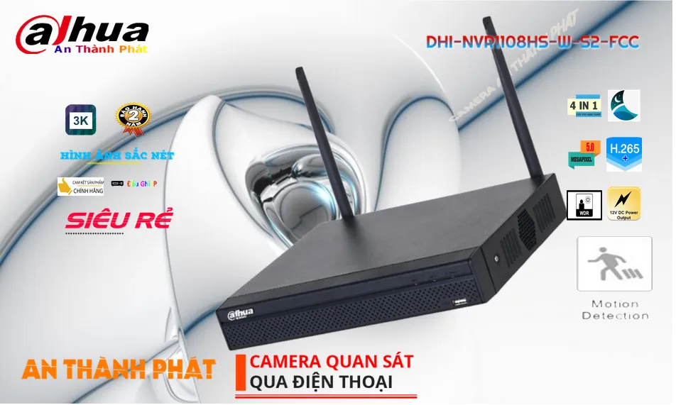 Đầu Thu KTS Dahua DHI-NVR1108HS-W-S2-FCC Giá rẻ Đầu Thu KTS Dahua DHI-NVR1108HS-W-S2-FCC Giá rẻ