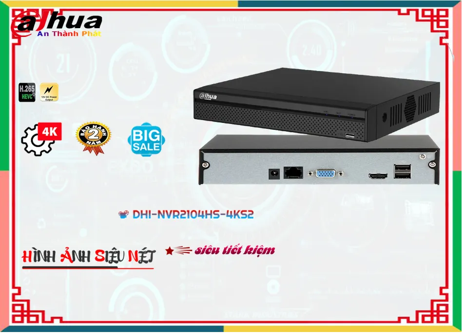 DHI-NVR2104HS-4KS2Đầu ghi Camera Dahua Thiết kế Đẹp DHI-NVR2104HS-4KS2Đầu ghi Camera Dahua Thiết kế Đẹp