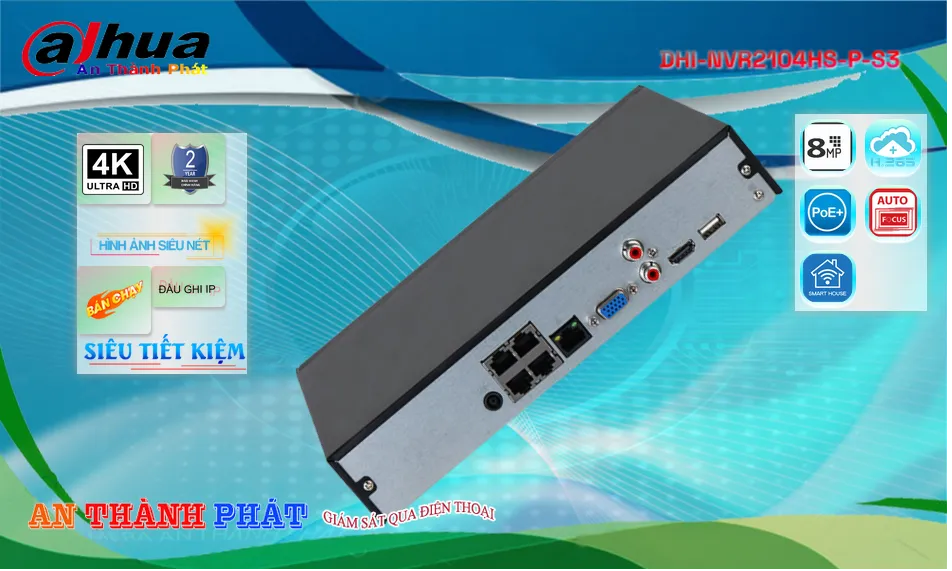 Đầu Ghi DHI-NVR2104HS-P-S3 Tiết Kiệm