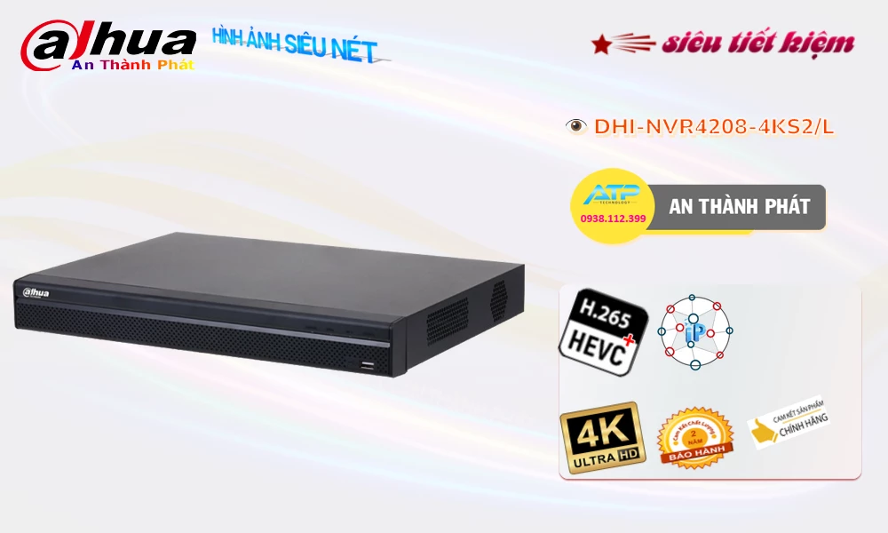 Đầu ghi camera Ip 4k DHI-NVR4208-4KS2-L