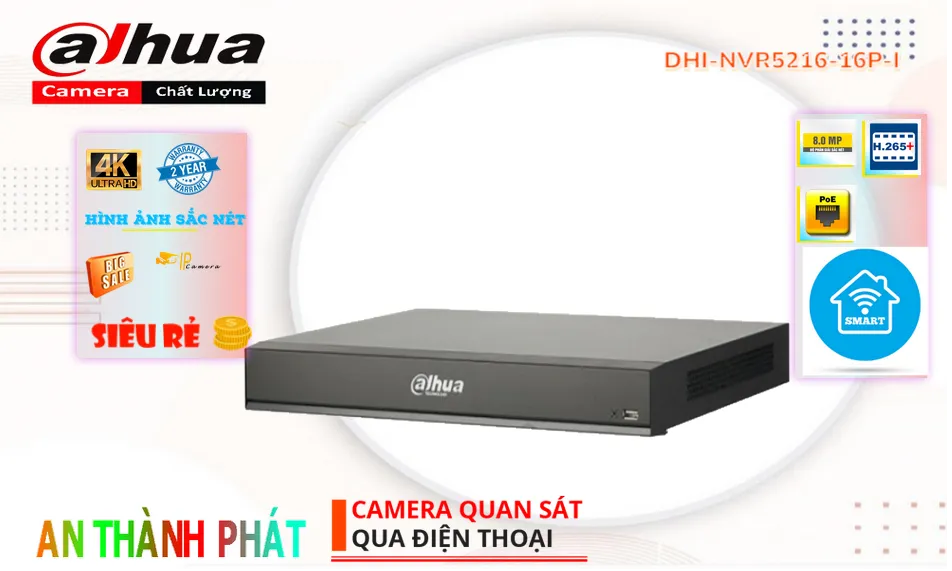 DHI-NVR5216-16P-IĐầu ghi Camera Dahua Thiết kế Đẹp DHI-NVR5216-16P-IĐầu ghi Camera Dahua Thiết kế Đẹp
