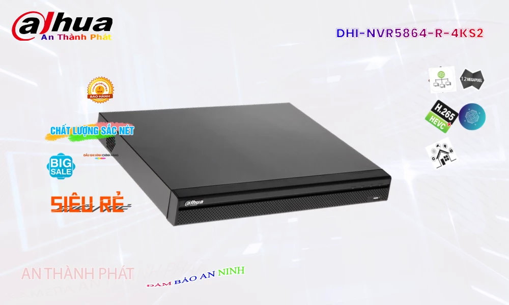 Đầu Ghi DHI-NVR5864-R-4KS2 Thiết kế Đẹp Đầu Ghi DHI-NVR5864-R-4KS2 Thiết kế Đẹp