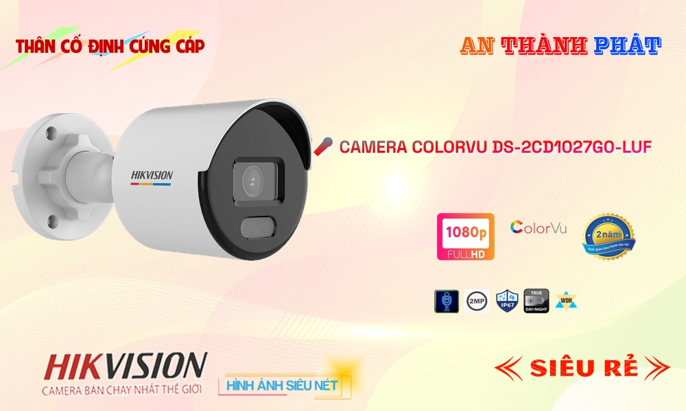 Camera Hikvision DS-2CD1027G0-LUF ✨