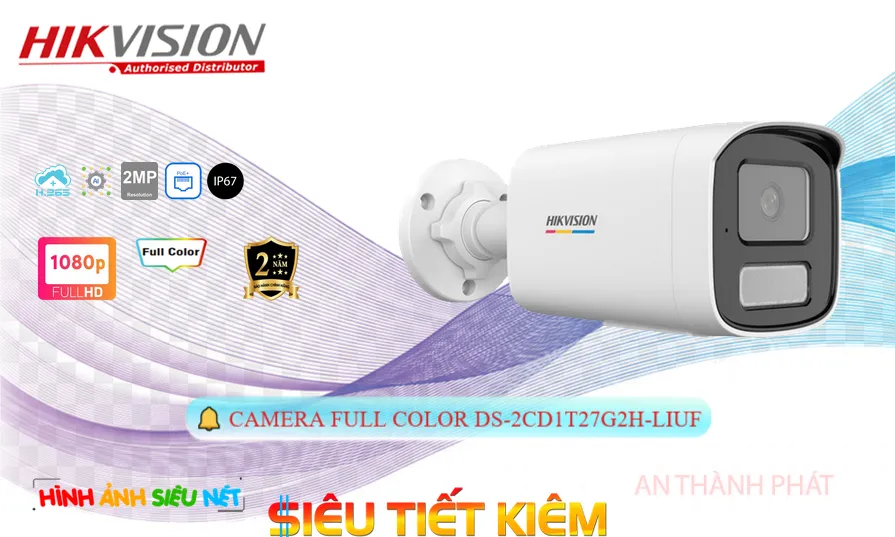 ➠  DS-2CD1T27G2H-LIUF sắc nét Hikvision