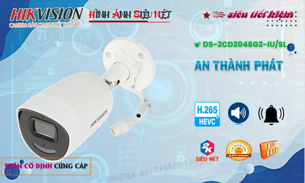 Camera Hikvision Sắc Nét DS-2CD2046G2-IU/SL Camera Hikvision Sắc Nét DS-2CD2046G2-IU/SL