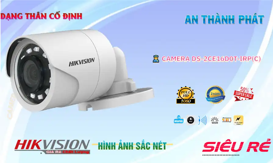 Camera  Hikvision DS-2CE16D0T-IRP(C) Mẫu Đẹp