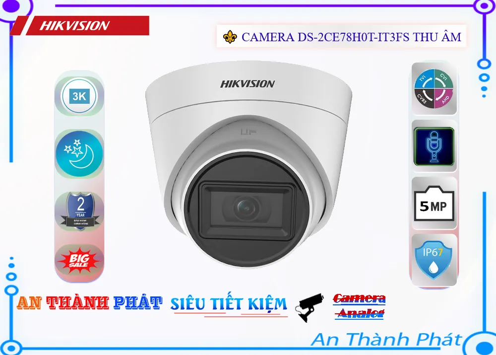 Camera DS-2CE78H0T-IT3FS Độ Nét Cao Camera DS-2CE78H0T-IT3FS Độ Nét Cao