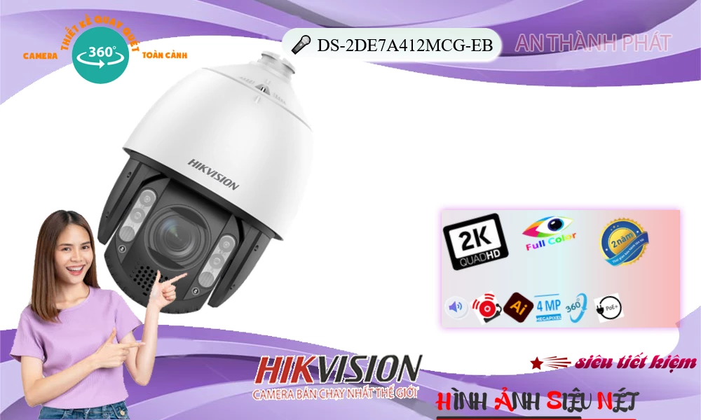 DS-2DE7A412MCG-EB Camera Hikvision Tiết Kiệm DS-2DE7A412MCG-EB Camera Hikvision Tiết Kiệm