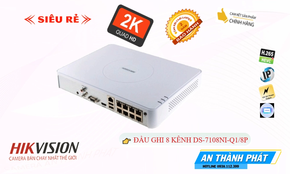 Đầu Ghi Camera DS-7108NI-Q1/8P Hikvision Chất Lượng