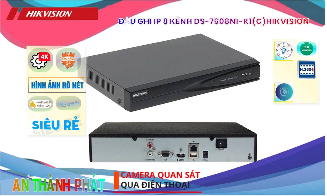 Đầu Thu  Hikvision DS-7608NI-K1(C)