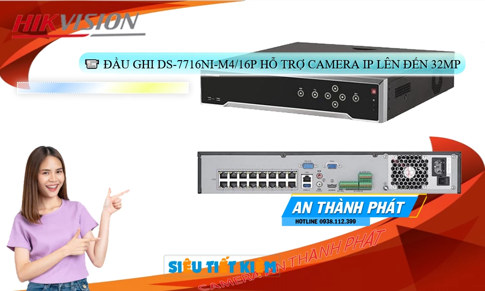 Đầu Thu KTS Hikvision DS-7716NI-M4/16P Sắc Nét Đầu Thu KTS Hikvision DS-7716NI-M4/16P Sắc Nét