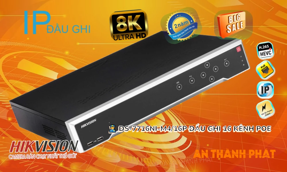 Đầu Thu KTS Hikvision DS-7716NI-M4/16P Sắc Nét Đầu Thu KTS Hikvision DS-7716NI-M4/16P Sắc Nét