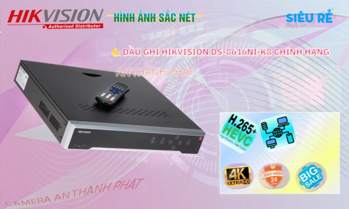 DS-8616NI-K8 Đầu ghi Camera Hikvision Chức Năng Cao Cấp DS-8616NI-K8 Đầu ghi Camera Hikvision Chức Năng Cao Cấp