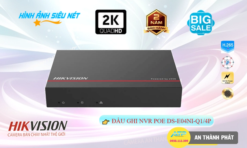DS-E04NI-Q1/4P Đầu Ghi Hikvision