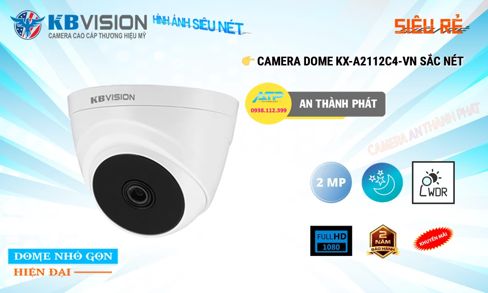 Camera KBvision Thiết kế Đẹp KX-A2112C4-VN ۞ Camera KBvision Thiết kế Đẹp KX-A2112C4-VN ۞