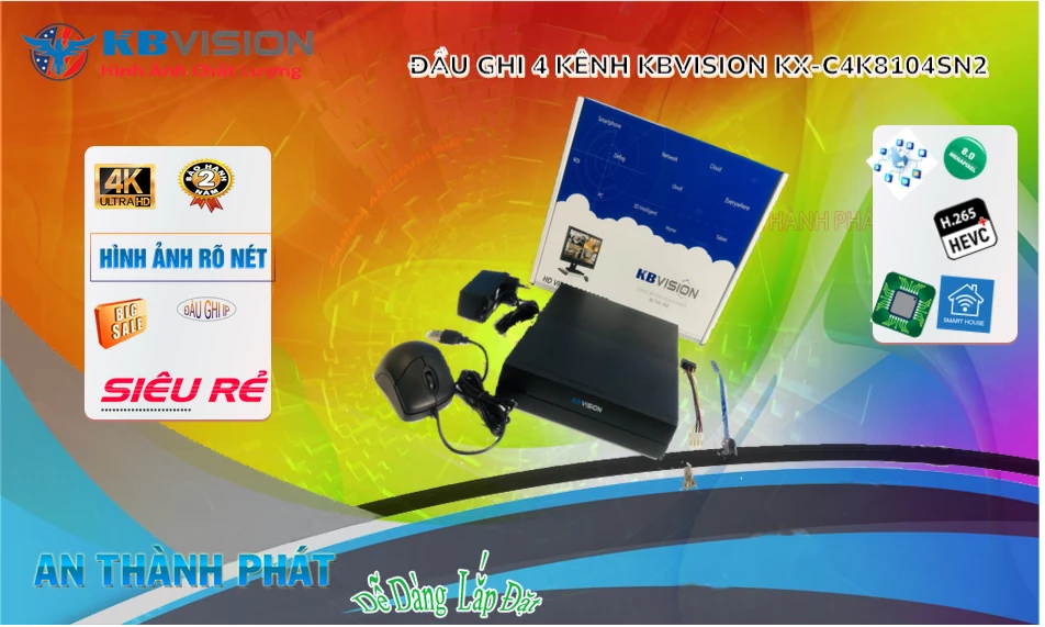 Đầu Ghi Camera KX-C4K8104SN2 KBvision Chất Lượng Đầu Ghi Camera KX-C4K8104SN2 KBvision Chất Lượng