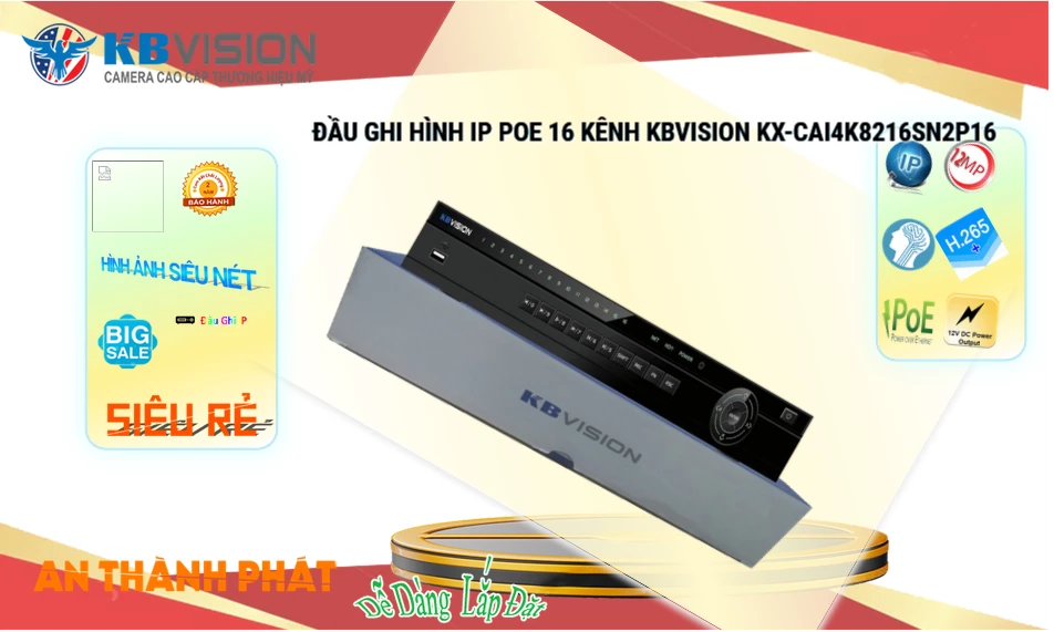 Đầu Ghi KBvision Sắc Nét KX-CAi4K8216SN2P16 Đầu Ghi KBvision Sắc Nét KX-CAi4K8216SN2P16