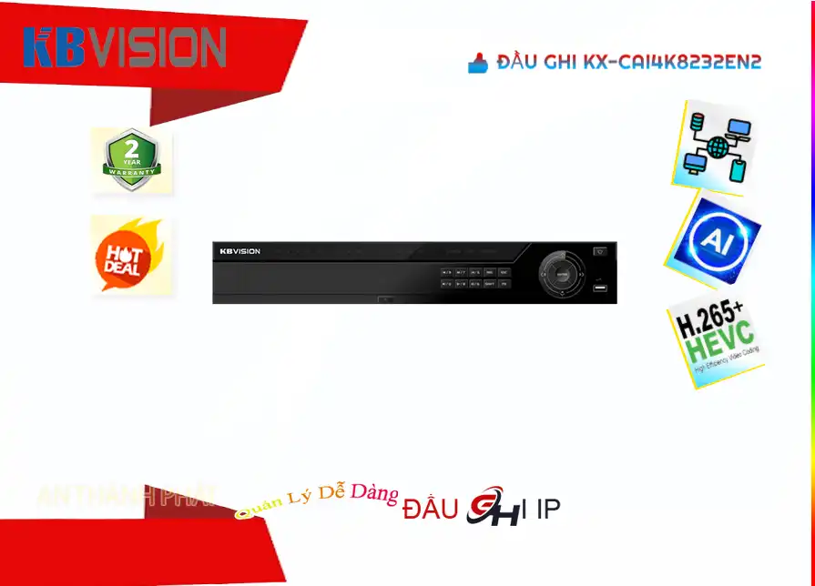 KX-CAi4K8232EN2 Đầu Ghi Hình Sắc Nét KX-CAi4K8232EN2 Đầu Ghi Hình Sắc Nét