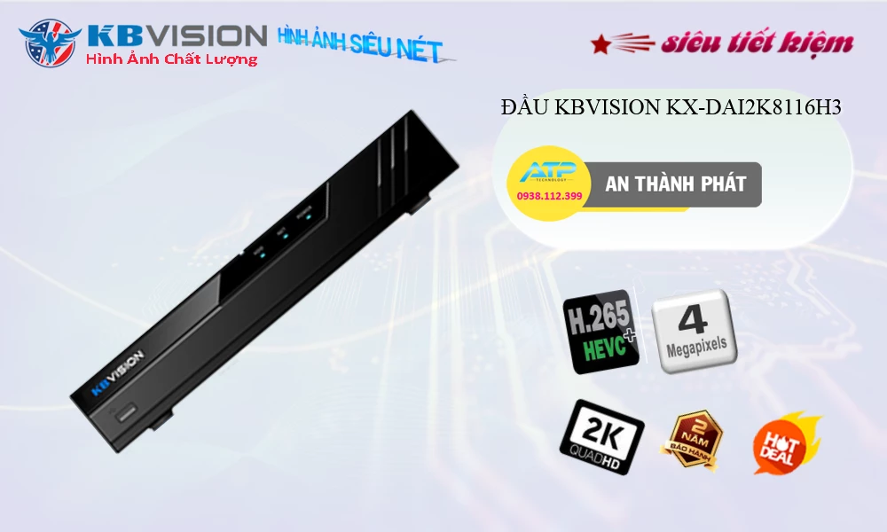 Đầu Thu KTS KBvision KX-DAi2K8116H3 Sắc Nét Đầu Thu KTS KBvision KX-DAi2K8116H3 Sắc Nét