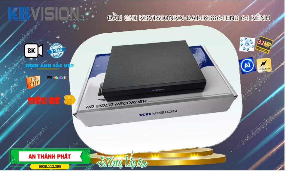 Đầu Ghi KX-DAi4K8864EN3 Thiết kế Đẹp