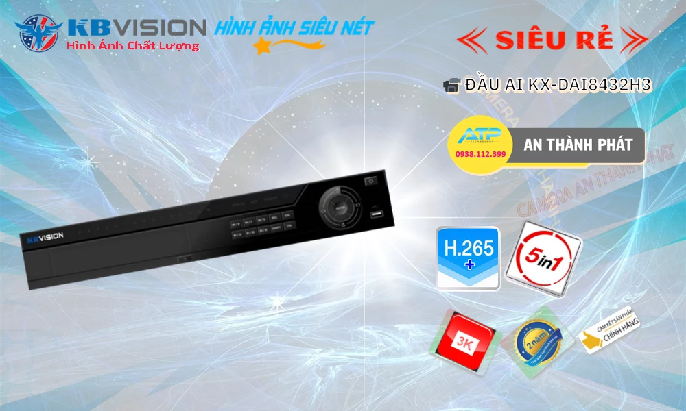 Đầu Ghi Camera KX-DAi8432H3  KBvision Sắc Nét