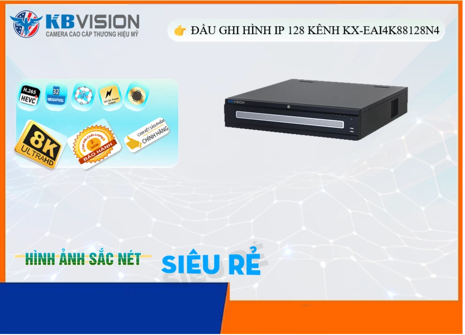 KX-EAi4K88128N4Thiết Bị Ghi Hình Thiết kế Đẹp KBvision KX-EAi4K88128N4Thiết Bị Ghi Hình Thiết kế Đẹp KBvision