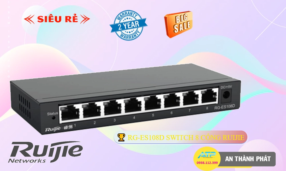 Bộ chia mạng  RG-ES108D Hãng Ruijie