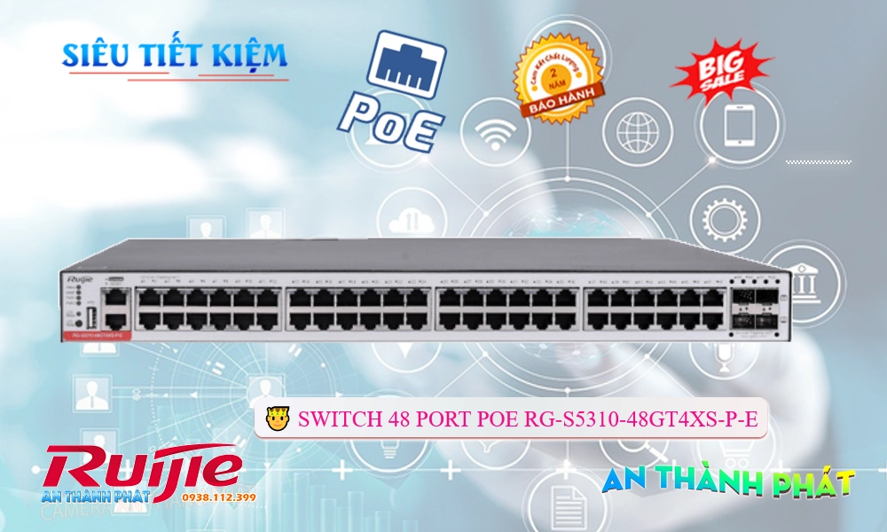 Bộ khóa cửa từ  RG-S5310-48GT4XS-P-E Hãng Ruijie