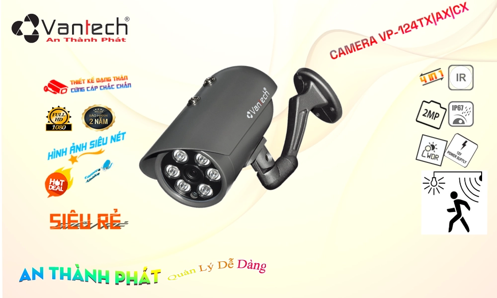 VP-124TX|AX|CX HD Anlog Camera Giám Sát Giá tốt