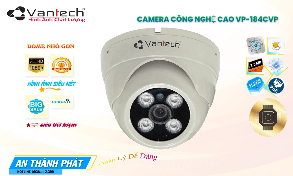 VP-184CVP Camera Cấp Nguồ Qua Dây Mạng VanTech