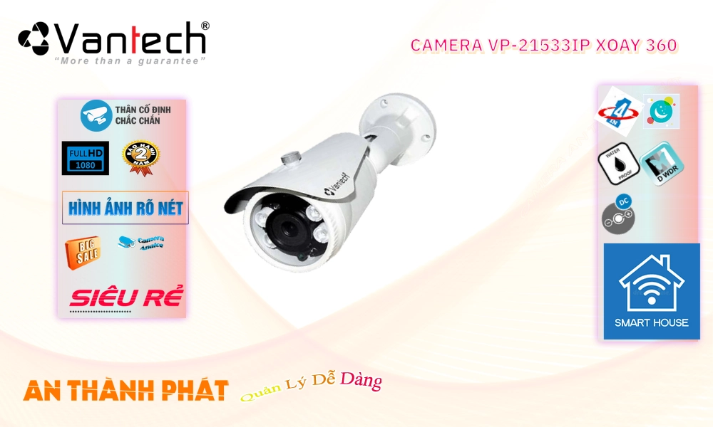 Camera VanTech Thiết kế Đẹp Công Nghệ IP VP-2167AHD