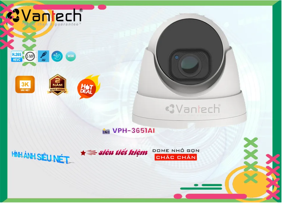 VPH-3651AI Camera An Ninh Chức Năng Cao Cấp VPH-3651AI Camera An Ninh Chức Năng Cao Cấp