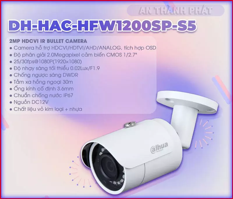 Camera dahua DH-HAC-HFW1200SP-S5